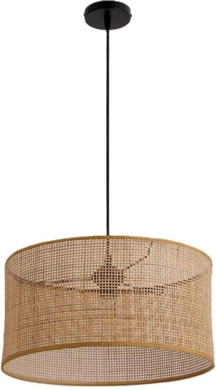 Boho Hängelampe - Rattanschirm 40cm mit verstellbarer E27 Aufhängung