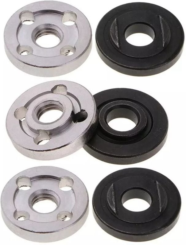 6-teiliger Sicherungsmutternflansch für 9523 Muttern-Innen-Außensatz Winkelschleifer-Werkzeug 2 Spezifikationen - zahnlo...