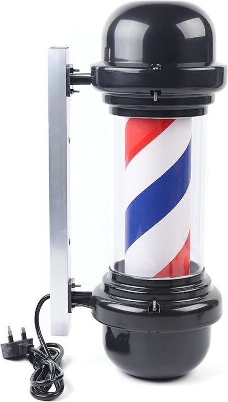 Professionelle Barbierpole, 50,8 cm, Rot, Weiß, Blau, leuchtend, drehbar, Barbierpole, Energie, Lampe für Frisur, Salon,...