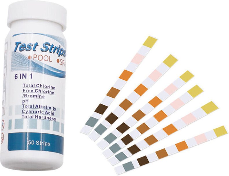 50 Stück Teststreifen für pH-Wert, Alkalität und Härte im Schwimmbadbereich