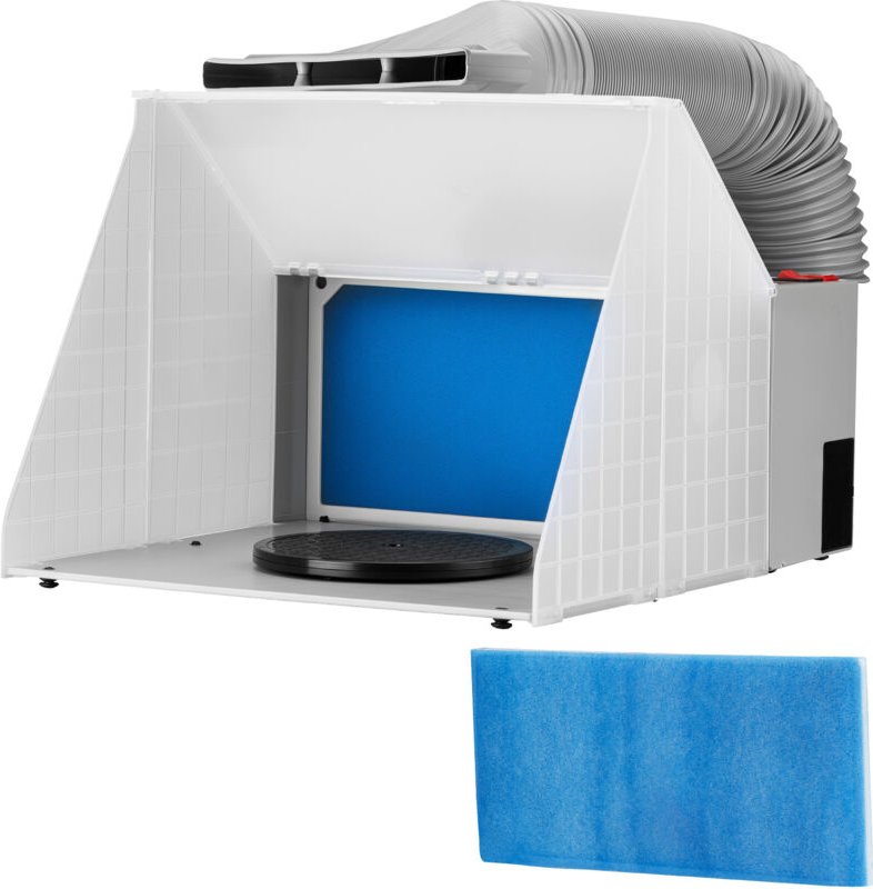 Wiltec - Komplett Set Airbrush Absauganlage 4 m³/min, nur 47 dB, zur Absaugung von Farbe Farbnebel Sprühnebel, Filter er...
