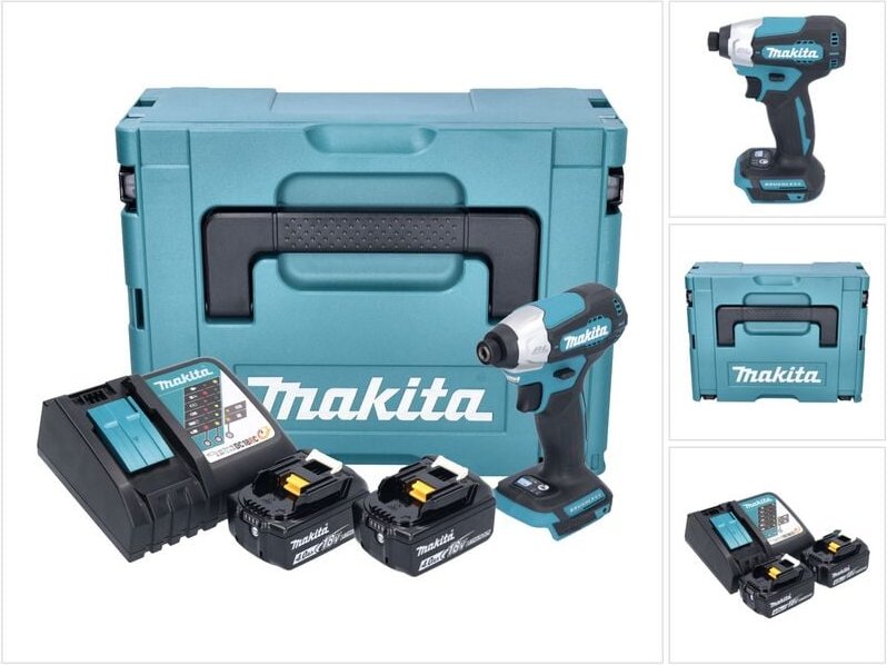 Dtd 157 rmj Akku Schlagschrauber 18 v 140 Nm 1/4' Brushless + 2x Akku 4,0 Ah + Ladegerät + Makpac - Makita