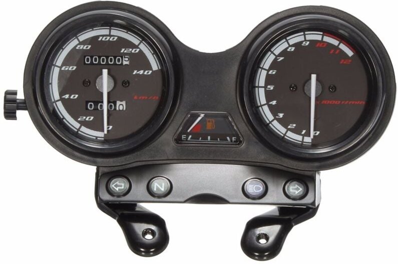 Motorrad-Tachometer, Dual-Kilometerzähler, passend für ybr 125, dc 12 v, Motorrad-Ölanzeige, 12000 U/min, LCD-Kilometerz...