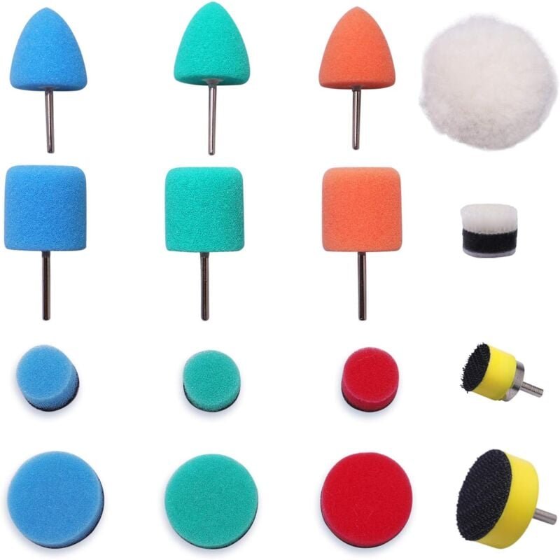Thumbnail - Mini-Polierset, 16-teilig, 15 mm, 25 mm, Polierset, Pad, Polierschwamm, Auto-Polierkugel-Set, Schleifen für elektrisches...