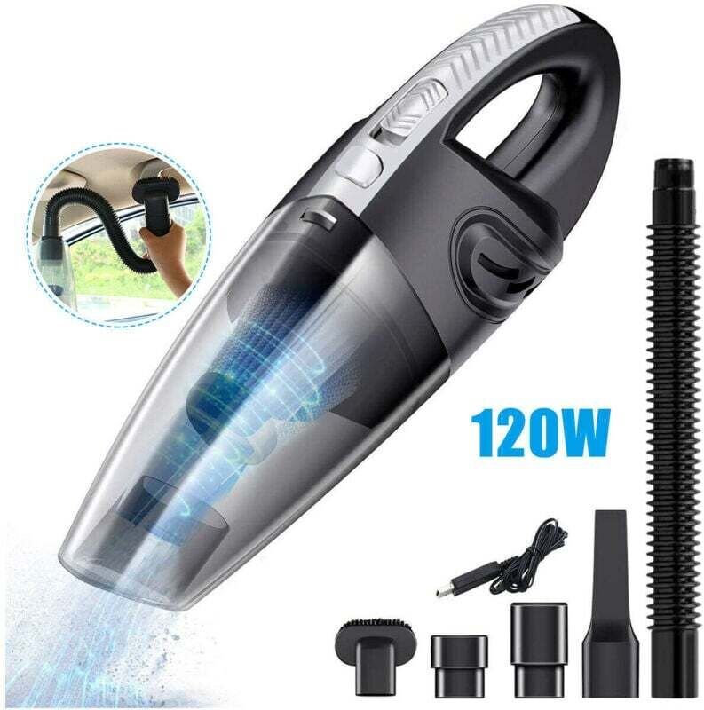 Akku-Handstaubsauger, 120 W, 2200 mAh, USB-Anschluss, waschbarer HEPA-Filter (nass und trocken) und 5 wiederaufladbare D...