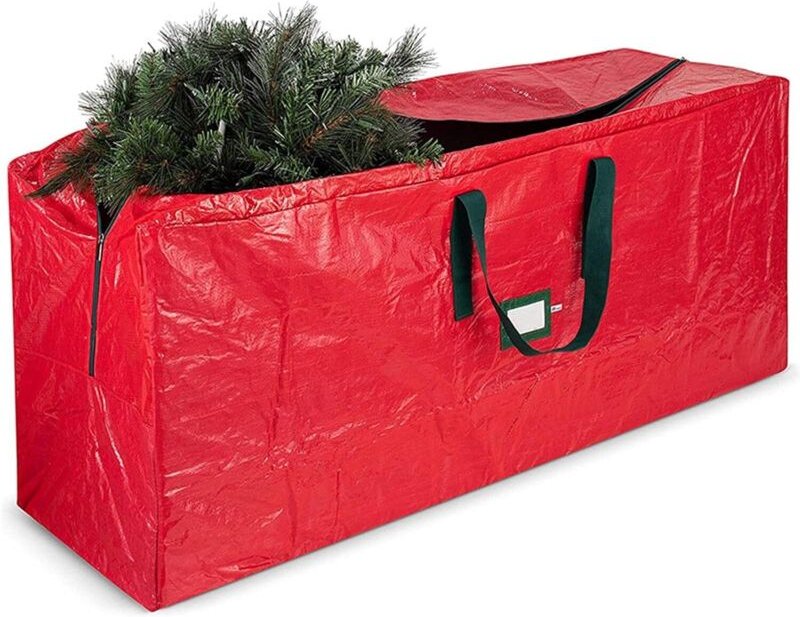 Artificial Christmas Tree Storage Bag, Garden Garbage Trash Bag Anti-UV Waterproof Large Zippered Bag with Carry Handles...
