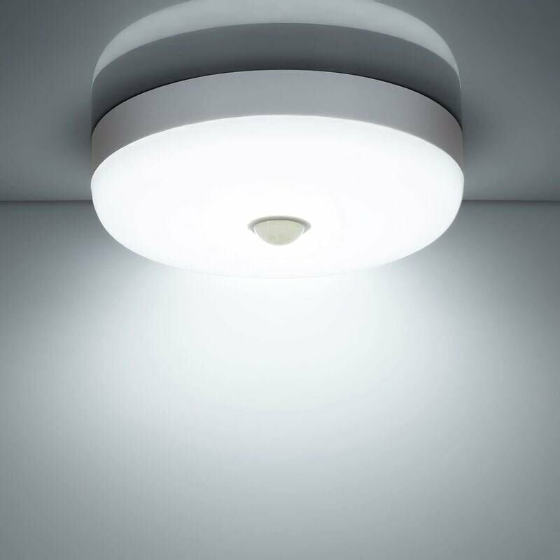 LED-Deckenleuchte mit Bewegungsmelder, 12 W, 1500 lm, 6500 K, Kaltweiß, IP56, wasserdicht, runde LED-Deckenlampe für Auß...
