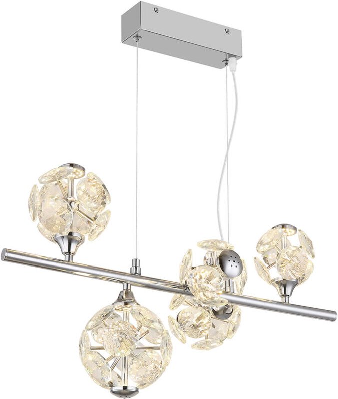 Pendelleuchte Hängelampe Wohnzimmerlampe Glas Kristall gold led h 120 cm