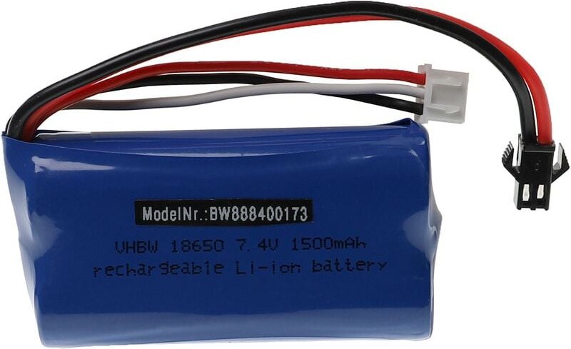 Vhbw - Akku kompatibel mit udi U12A Modellbau (1500mAh, 7,4V, Li-Ion, 67 x 37 x 19 mm)