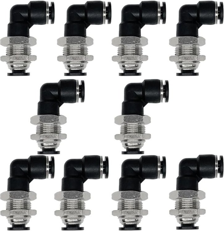 10 StüCk -WinkelstüCk, 1/4 x Rohr-AußEndurchmesser, Push-To-Connect-Rohrverschraubung, 90-Grad-WinkelstüCk, Pneumatische