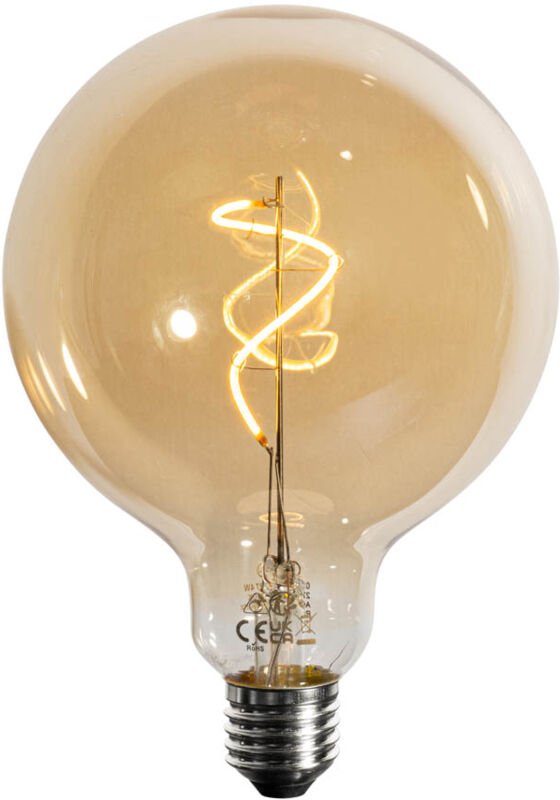 Luedd - E27 Dimmbare led Spiral Filament Gold G125 4W 270lm 2700K