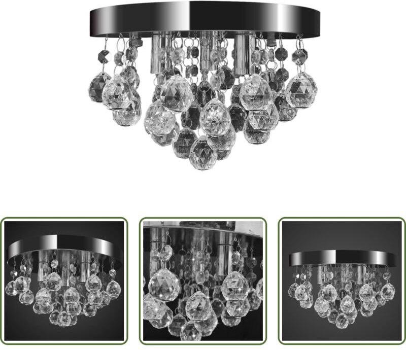 vidaXL Chrom Lüster - Kronleuchter Deckenleuchte Kristall Design Lüster Chrom