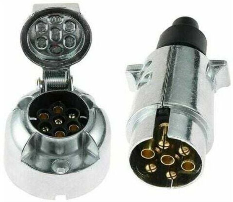 7-poliger Anhänger-Stecker aus Metall und 7-polige Anhänger-Buchse aus Metall, 12 v, 7-poliger Anhänger-Steckdosen-Adapt...