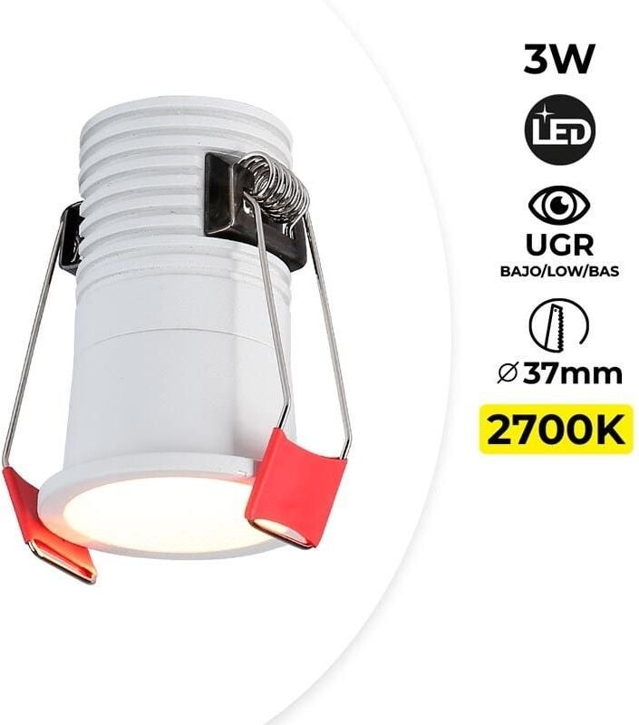 Barcelona Led - LED-Einbaustrahler – Cree Chip – niedriger UGR-Wert – 2700K – 3W