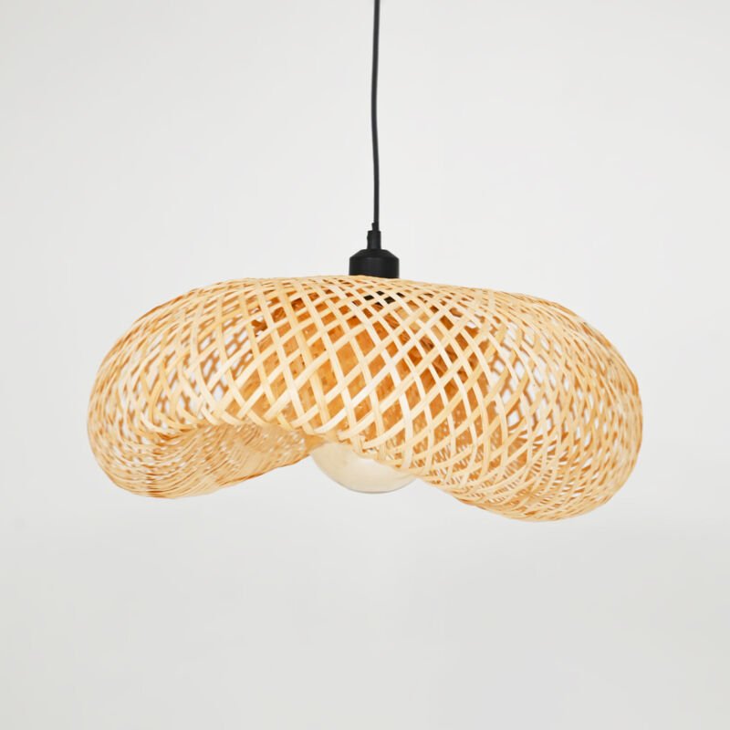 Hängeleuchte aus Rattan "FREY" - Mit Schalter und Stecker - E27