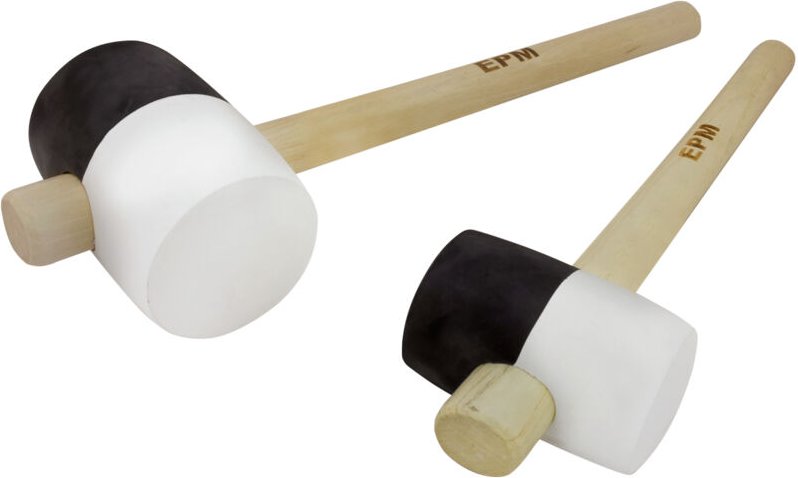 Schwarz-Weisser Gummihammer Mit Holzgriff 900g - E-420-4290
