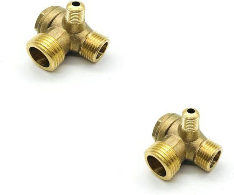 Jalleria - 2 Stück Kompressor-Rückschlagventil, 3 Anschlüsse Luftkompressor-Rückschlagventil 20 × 16 × 10 mm für Luftkom...