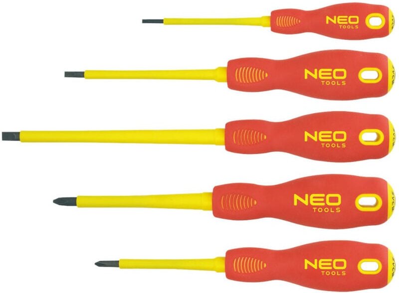 Neo Tools - 5 tlg. Elektriker Schraubendreher-Set CrMo 25 Jahre Garantie