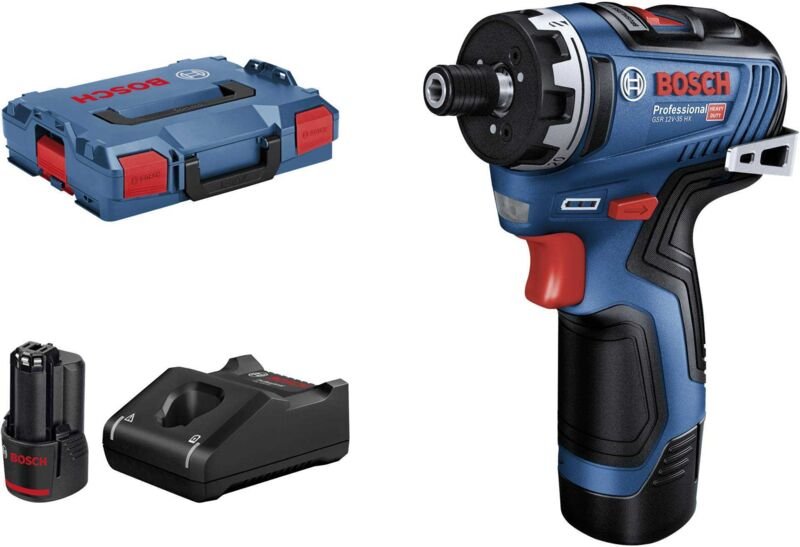 Bosch Akku-Schrauber GSR 12V-35 HX mit 2x 3,0 Ah Akku und Lader in L-BOXX