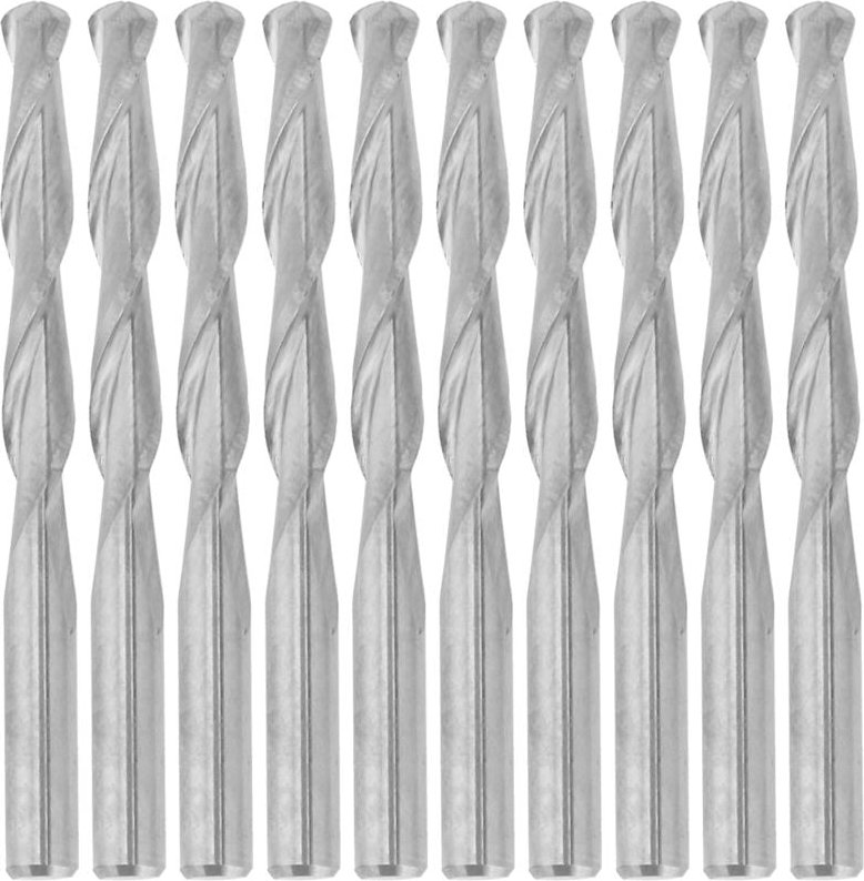 Eosnow - 10 Stück 2-Flöten-Spiralfräser für Holz, CNC-Schaftfräser, Wolfram-Fräser, 3,175 x 22 mm