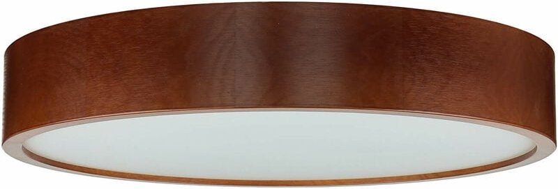 Licht-erlebnisse - Deckenlampe Wohnzimmer Flur Holz Glas rund Ø47cm flach E27