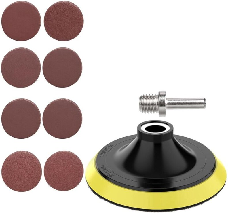 5-Zoll-Klett-Schleifscheiben, 70 Stück Schleifpapier-Finishing-Scheiben 40,60,80,120,180,240,320,600 Körnung 3/8-Zoll-Ge...