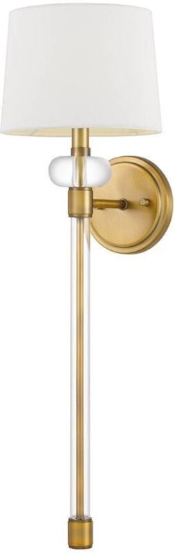 Elstead Quoizel Barbour Wandleuchte mit Schirm aus verwittertem Messing