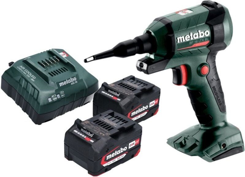 Metabo BP 18 LTX BL Akku Blaspistole 18 V Brushless + 2x Akku 4,0 Ah + Ladegerät
