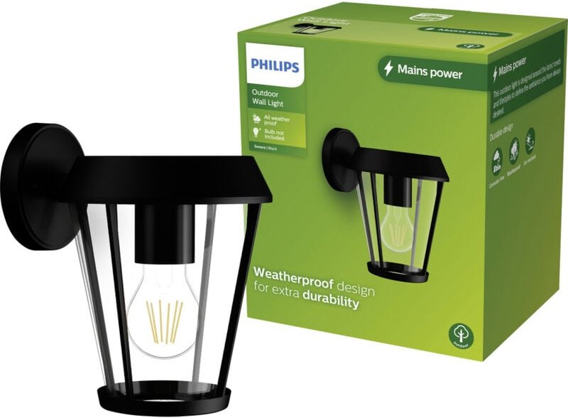 Led Sunera 929004141601 Außenwandleuchte E27 Schwarz - Philips