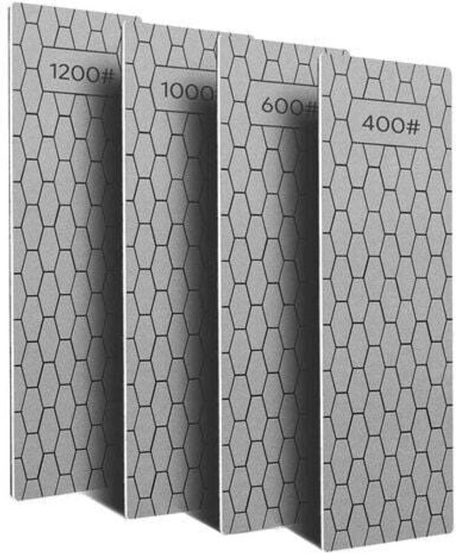 Tigrezy - Set mit 4 Diamant-Schleifplatten, Diamant-Schleifstein mit Wabenoberfläche, Körnung 400/600/1000/1200