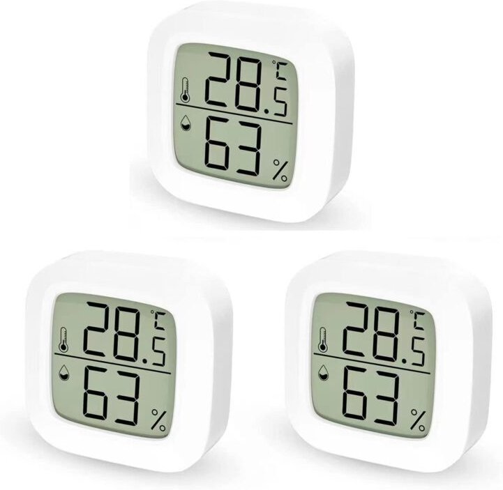 3er-Set Mini-Digital-Thermometer mit LCD-Display für den Innenbereich, geeignet für Schlafzimmer und Weinkeller, magneti...