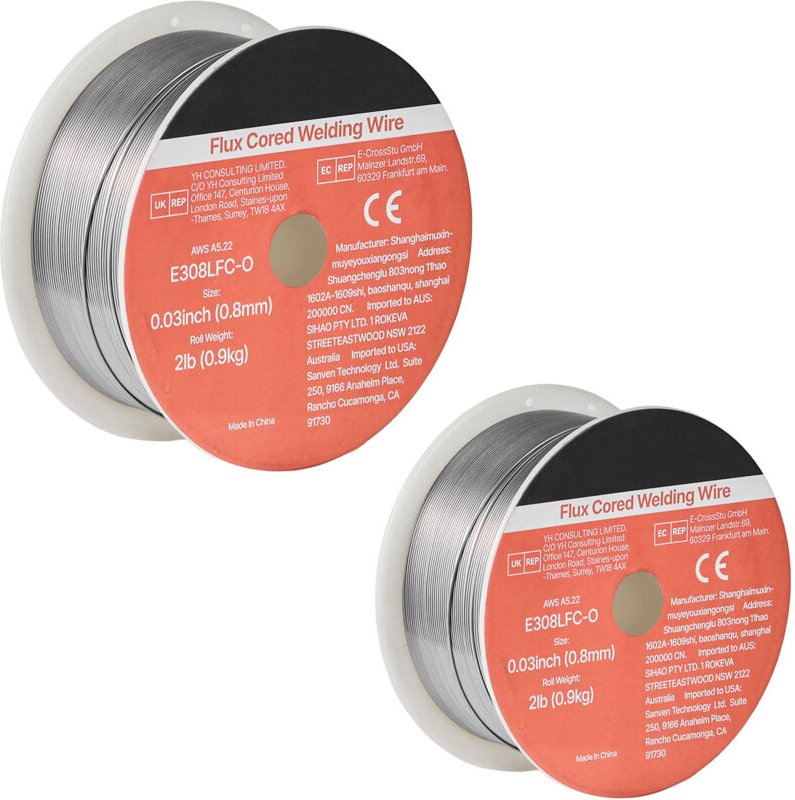 Mophorn Fülldraht 0,8mm,MIG-Schweißdraht E308LFC-O, 0,9kg Gasloser Edelstahl-Schweißdraht mit Minimaler Spritzerbildung ...