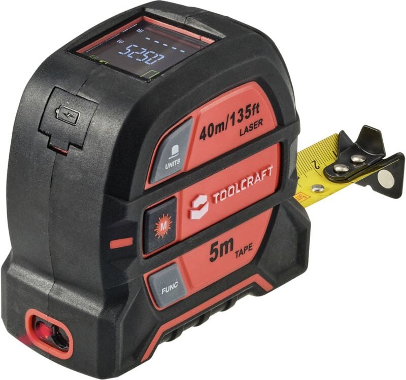 TOOLCRAFT 2 in 1 Laser-Entfernungsmesser Max. 40 m mit Maßband