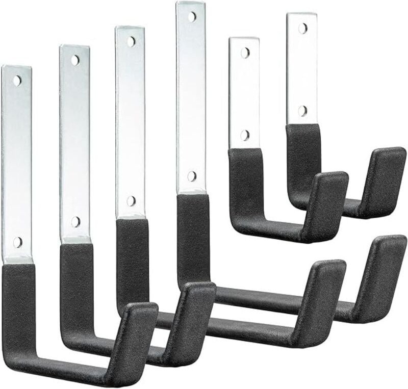 Shining House - 6er-Pack robuste Mehrzweckhaken aus Metall, Garagenwand-Aufbewahrungshaken, Leiterhaken, Wandhaken aus S...