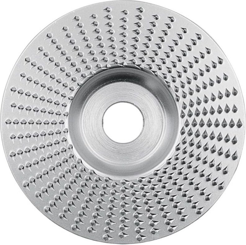 Hartmetallbeschichtete Holzschleifscheibe, flach, silber, 1 Stück