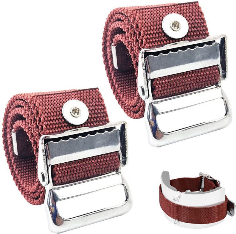 Lntyq - 2er-Pack Trockenbau-Stelzengurte, verstellbare Trockenbau-Beingurte, Nylon-Stelzen-Montagegurt (rot)