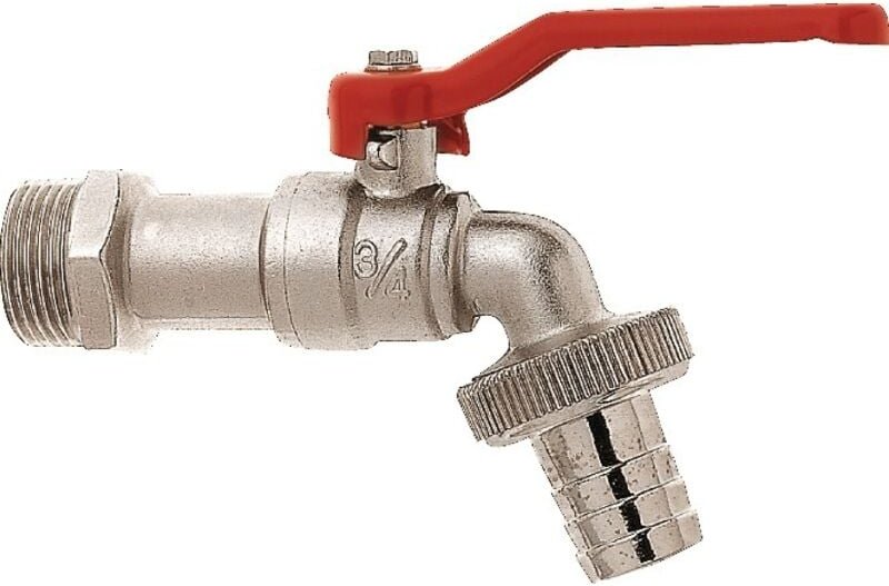 Karasto - Kugelauslaufventil Messing, verchromt Nenngröße 13 mm Außengewinde 1/2 ″ Nenngröße 1/2 ″