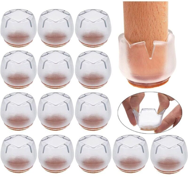 16 Stuhlbeinschoner, runde Stuhlgleiter (21–25 mm), Silikon-Stuhlbeinschoner zum Schutz von Böden vor Kratzern und Geräu...