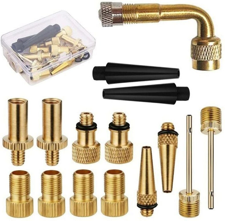 Thumbnail - Kupfer Fahrrad Ventil Sv Av Dv Adapter Set Mountainbike Reifen Pumpe Adapter Kit Inflator Pumpe Zubehör