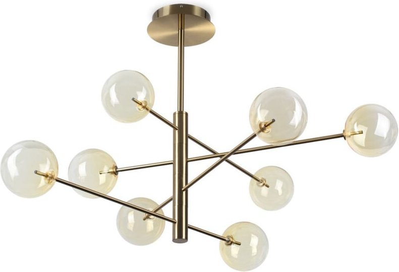 Ideal Lux EQUINOXE Deckenleuchte mit 8 Lichtern, mehrarmig, mit Schirm, Bernstein