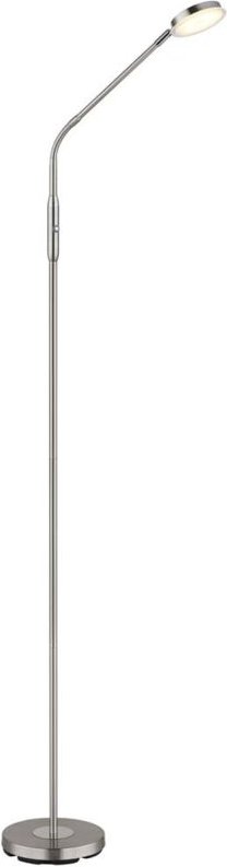 LED Stehleuchte Standleuchte Leselampe Metall Nickel matt Touchdimmer H 173 cm