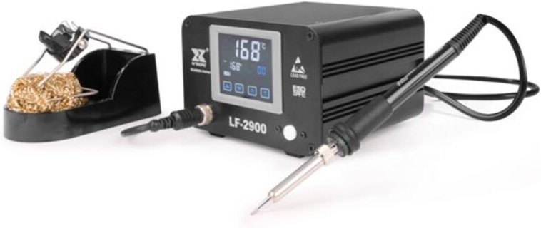 Esd sicheres Lötstation mit lcd Anzeige, Temperaturbereich 100°C bis 500°C, inkl Halterung und Silikonkabel, ideal für E...