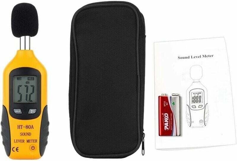 Schallpegelmesser 30-130 dBA, professionelles Dezibelmessgerät mit hintergrundbeleuchtetem Display (Batterien nicht im L...