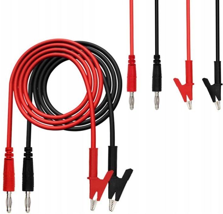 Messleitungen für ein Multimeter / Labornetzteil - Krokodilklemmen 1500V 15A 100cm (2 Stück - schwarz und rot)