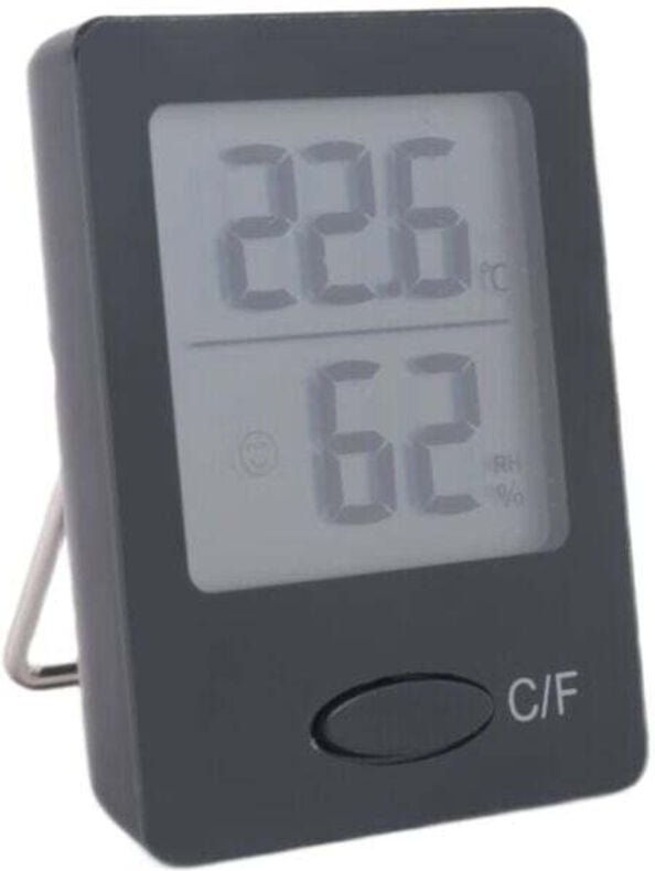 Innenthermometer Hygrometer, Raumthermometer mit großem LCD-Display, Feuchtigkeitsmonitor für Home Office Schwarz