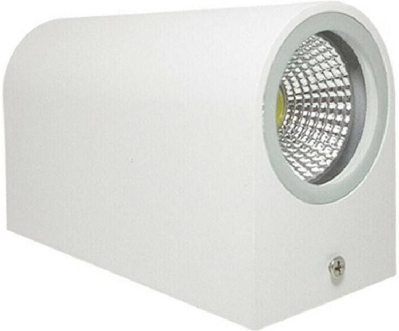 Trade Shop - DOPPELLICHT LED WANDLEUCHTE 10W SCHWARZ WEISS UP DOWN WANDLEUCHTE AUßENSCHEINWERFER - Weiß