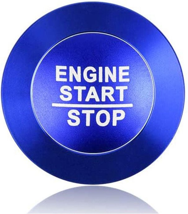 Auto Motor Start Stop Taste Abdeckung Trim für Grand 2014-2021 ZubehöR ZüNdung Knopf Aufkleber Aufkleber,Blau