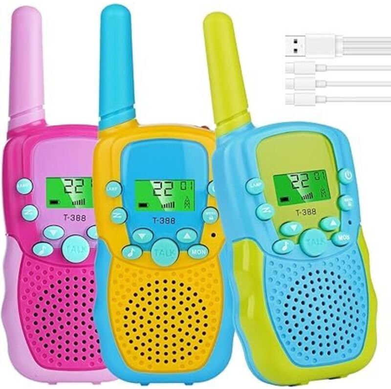 Walkie-Talkies für Kinder, wiederaufladbar, Walkie-Talkies, Spielzeug, Geschenke für 4, 5, 6, 7, 8, 9, 10 Jahre, Strumpf...