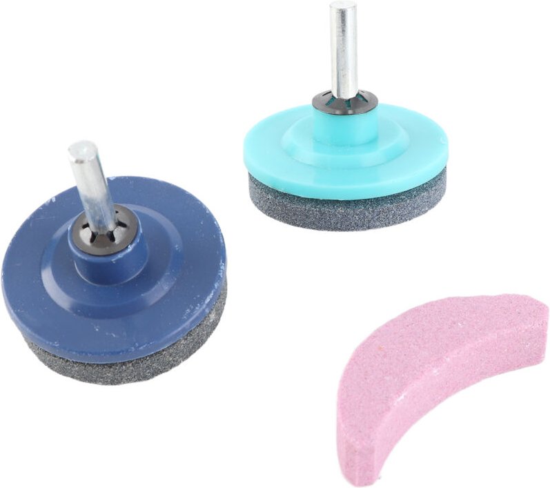 3-teiliges Universal-Schärfset für Rasenmäher und Freischneider – 50 x 57 mm Schleifstein