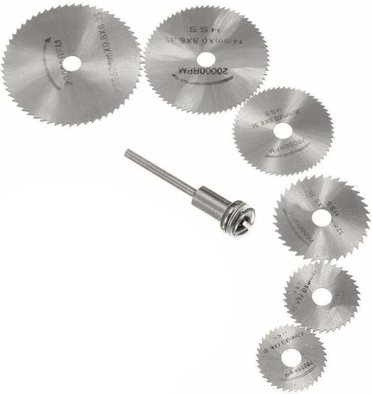 Tlily - Stücke Mini hss High Speed Stahl Sägescheibe Rad Kreisförmigen Schneidklingen Dorne Bohrer Drehwerkzeuge Schwarz